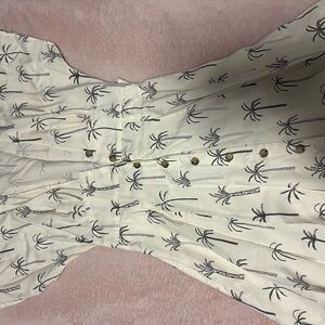 Tropical Print Button-Up Dress
